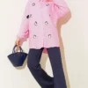 Penguin Embroidered Muslin Shirt Pink groothandel shirt view 2 - Hicabistan Turkije fabriek