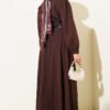 Pencil Detailed Belted Dabble Skirt Set Brown Großhandel clothing set view 3 - Hicabistan Türkei Fabrik