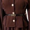 Pencil Detailed Belted Dabble Skirt Set Brown Großhandel clothing set view 4 - Hicabistan Türkei Fabrik