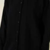 Honeycomb Striped Oversized Shirt Black Großhandel shirt view 4 - Hicabistan Türkei Fabrik