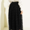 Tulle Skirt with Pile Detail Black Großhandel skirt view 3 - Hicabistan Türkei Fabrik
