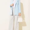 Pleated Button Palazzo Pants Grey en gros pants view 2 - Hicabistan usine Turquie