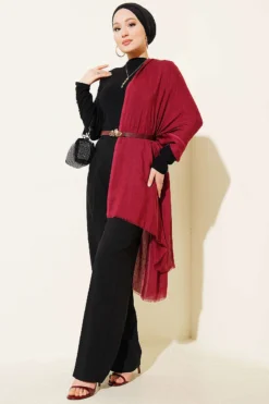 Alternative view of Pleated Button Palazzo Pants Black