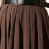 Pleated Belted Tencel Skirt Brown wholesale skirt view 4 - Hicabistan Turkey factory