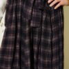 Pleated Belted Checkered Chiffon Skirt Black groothandel skirt view 4 - Hicabistan Turkije fabriek