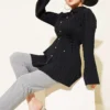 Pleated Tie Waist Shirt Black