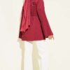 Pleated Tie Waist Shirt Burgundy Großhandel shirt view 3 - Hicabistan Türkei Fabrik