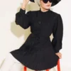 Pleated Tunic Black