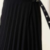 Pleated Side Belt Detail Skirt Black wholesale skirt view 4 - Hicabistan Turkey factory