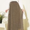 Polka Dot Chiffon Skirt Khaki all'ingrosso skirt - Hicabistan fabbrica Turchia