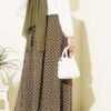 Polka Dot Chiffon Skirt Khaki all'ingrosso skirt view 3 - Hicabistan fabbrica Turchia