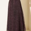 Polka Dot Elastic Waist Belted Skirt Brown al por mayor skirt view 3 - Hicabistan fábrica Turquía