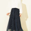 Polka Dot Tulle Flared Skirt Navy Blue wholesale skirt view 2 - Hicabistan Turkey factory