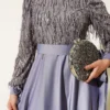 Sequin Sleeve Tie Waist Evening Dress Grey wholesale dress view 4 - Hicabistan Turkey factory