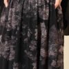 Retro Floral Pattern Tulle Skirt Black wholesale skirt view 4 - Hicabistan Turkey factory