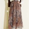 Asymmetric Tulle Skirt Mink