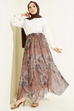 Vista alternativa de Asymmetric Tulle Skirt Mink