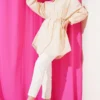 Balloon Sleeve Tie Waist Shirt Beige wholesale shirt view 2 - Hicabistan Turkey factory