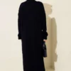 Braided Knit Dress Navy Blue wholesale dress view 3 - Hicabistan Turkey factory