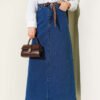 Denim Skirt with Shawl Detail