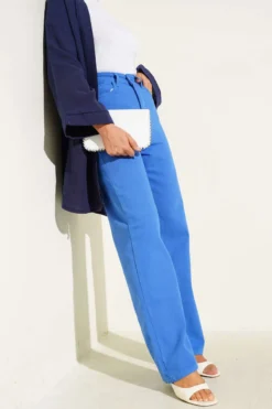 Straight Leg Light Blue Denim Jeans
