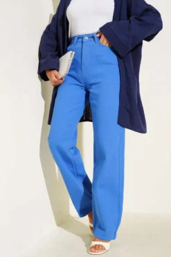 Alternative view of Straight Leg Light Blue Denim Jeans