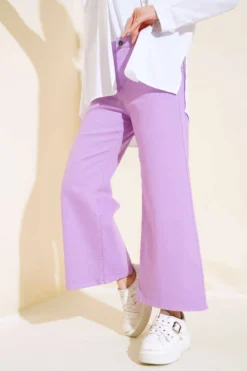 Alternative view of Loose Short Plain Trousers Lilac