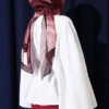 Oversized Short Shirt with Loose Sleeves White Großhandel shirt view 3 - Hicabistan Türkei Fabrik