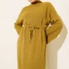 Loose Belted Knit Dress wholesale dress view 2 - Hicabistan Turkey factory