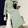 Loose Belted Knit Dress wholesale dress view 5 - Hicabistan Turkey factory
