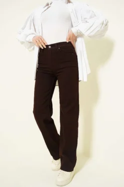 Loose Stretch Jeans Brown