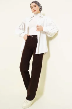 Alternative view of Loose Stretch Jeans Brown