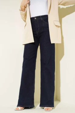 Loose Stretch Jeans Navy Blue