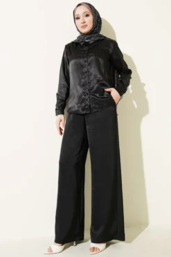 Vue alternative de Satin Shirt Black