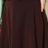 Scuba Belted Bell Skirt Brown wholesale skirt view 4 - Hicabistan Turkey factory