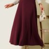 Scuba Mevlana Skirt Burgundy en gros skirt - Hicabistan usine Turquie