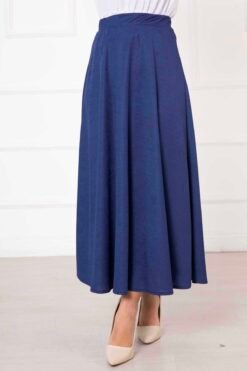 Scuba Mevlana Modest Skirt Indigo wholesale skirt view 2 - Hicabistan Turkey factory