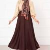 Scuba Mevlana Modest Skirt Brown wholesale skirt - Hicabistan Turkey factory