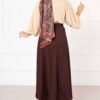 Scuba Mevlana Modest Skirt Brown wholesale skirt view 4 - Hicabistan Turkey factory