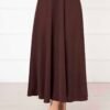Scuba Mevlana Modest Skirt Brown wholesale skirt view 2 - Hicabistan Turkey factory