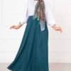Scuba Mevlana Modest Skirt Petrol groothandel skirt - Hicabistan Turkije fabriek
