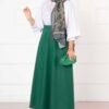 Scuba Mevlana Modest Skirt Emerald wholesale skirt - Hicabistan Turkey factory