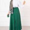 Scuba Mevlana Modest Skirt Emerald wholesale skirt view 4 - Hicabistan Turkey factory