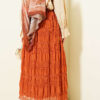 Striped Gathered Sequin Chiffon Skirt wholesale skirt view 3 - Hicabistan Turkey factory