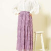 Striped Gathered Sequin Chiffon Skirt Lilac wholesale skirt view 2 - Hicabistan Turkey factory