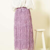 Striped Gathered Sequin Chiffon Skirt Lilac wholesale skirt view 3 - Hicabistan Turkey factory