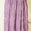 Striped Gathered Sequin Chiffon Skirt Lilac wholesale skirt view 4 - Hicabistan Turkey factory