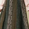 Striped Asymmetric Chiffon Skirt Khaki all'ingrosso skirt view 4 - Hicabistan fabbrica Turchia