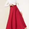 Beaded Skirt Burgundy بالجملة skirt view 2 - Hicabistan مصنع تركيا