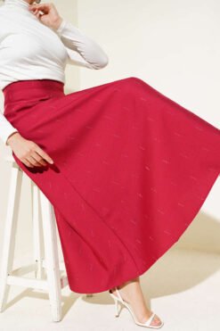 Beaded Skirt Burgundy بالجملة skirt - Hicabistan مصنع تركيا